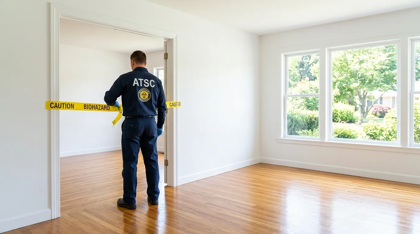 Certified biohazard cleanup crew performing Decomposition Cleanup in Ellicott City